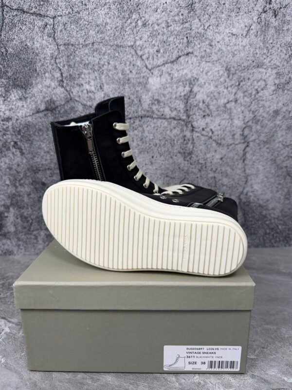 Rick Owens Concordians Leather High Black Milk Calf Leather
